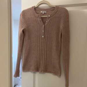 Madewell Blush Ribbed Henley Top